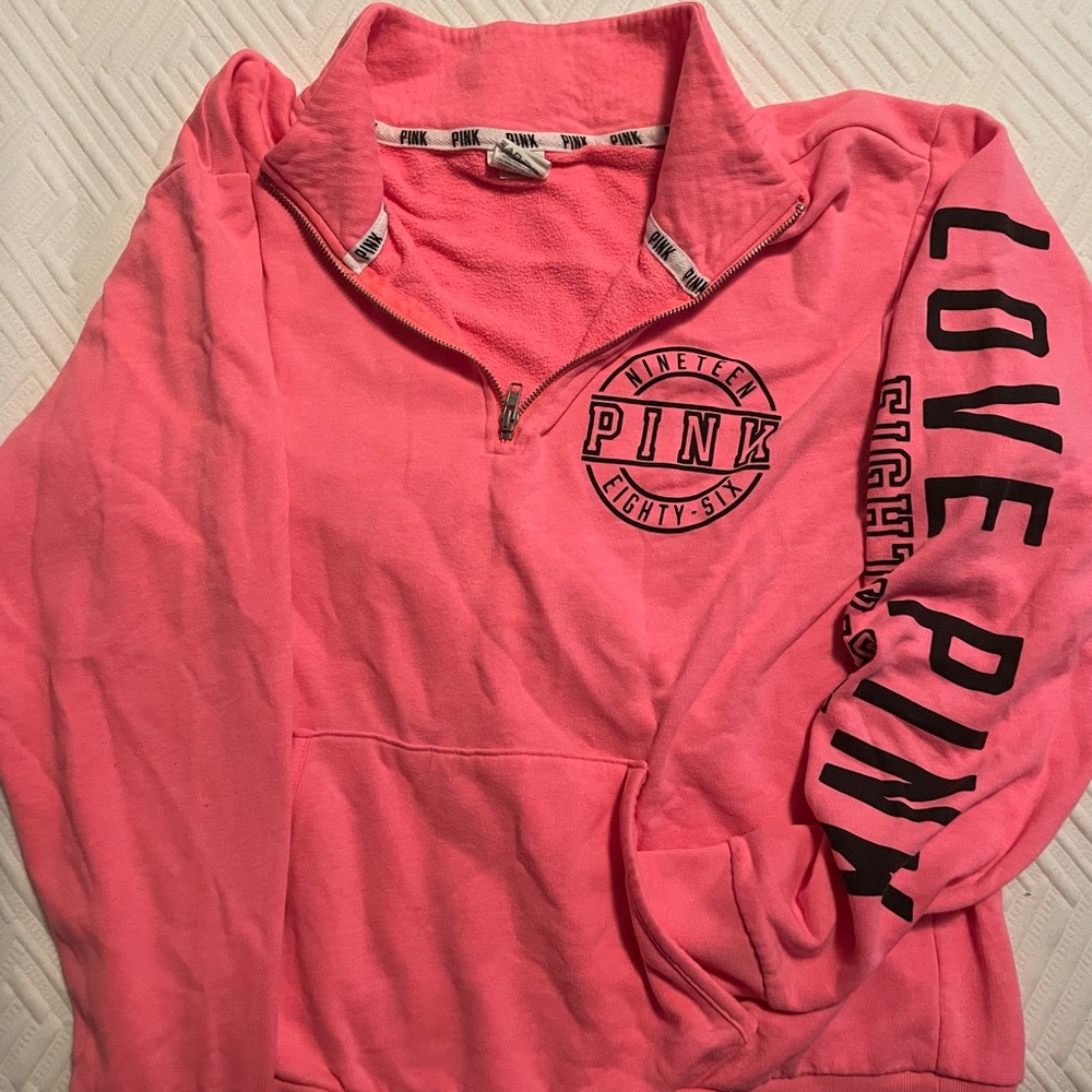 PINK Quarter-Zip Sweatshirt (size M)